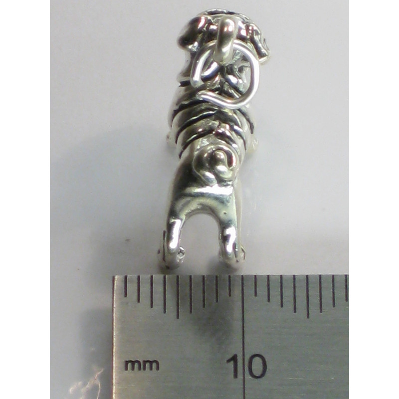 Pug Dog Sterling Silver Charm, Adorable Pet Accessory